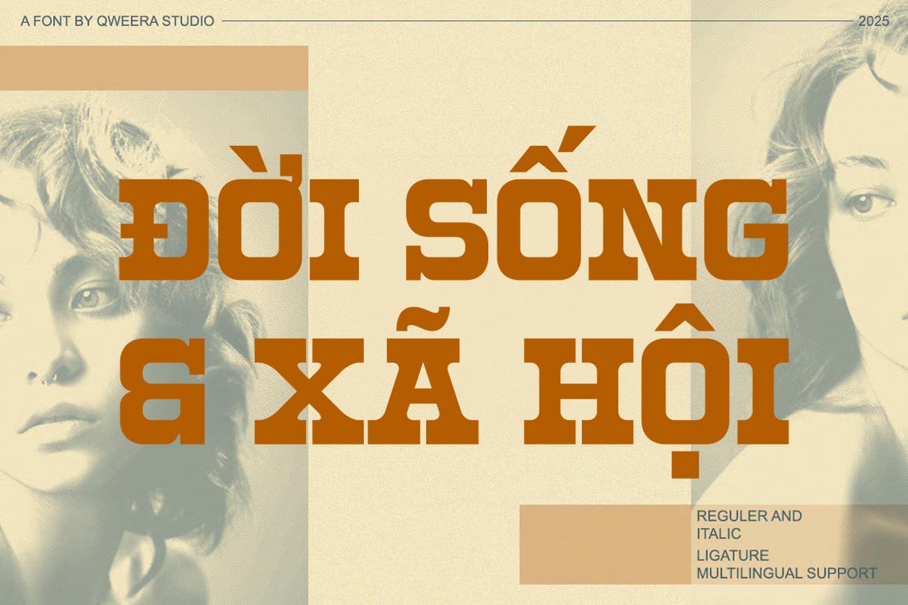 Font chữ Display đậm chất Retro TH Roge Việt hóa